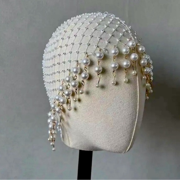 Handmade Wedding Pearl headpiece main image 3
